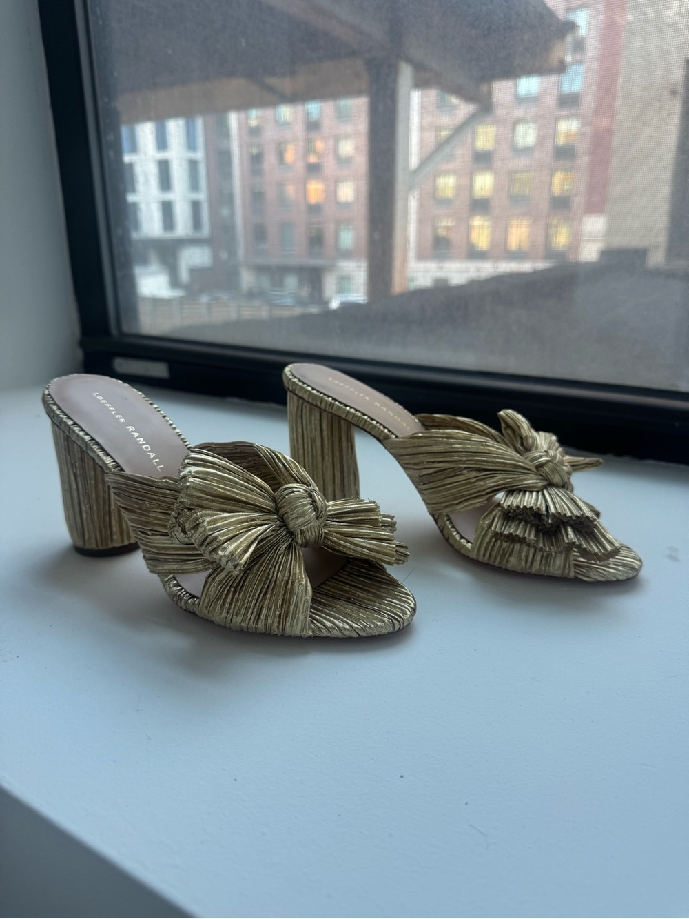 Loeffler Randall Women's Penny Pleated High Heel Slide Sandals